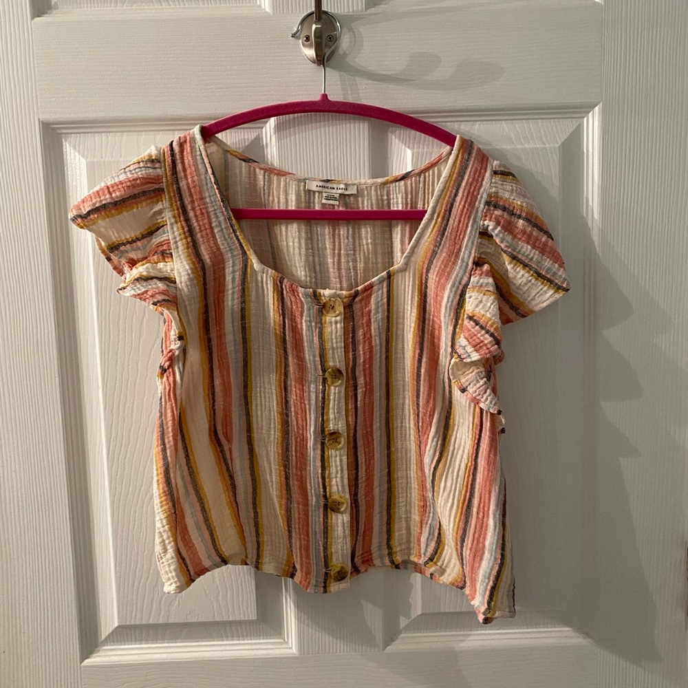 AE Striped Crop Top